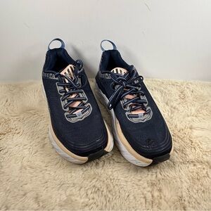 Hoka One One Black and Peach Sneakers‎ with Cushioned Comfort